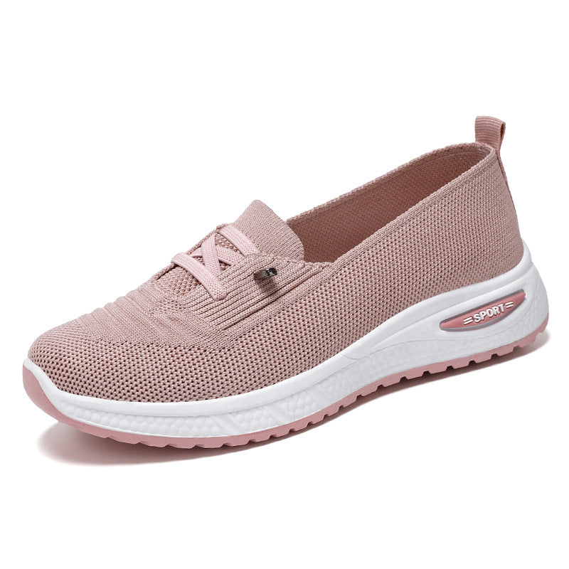 Damen Slip On Sneaker Knit Obermaterial Schockkeilsohle