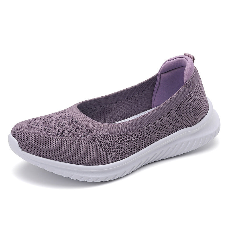 Orthopädische Damen Slip On Schuhe Lila Komfort Fußstütze