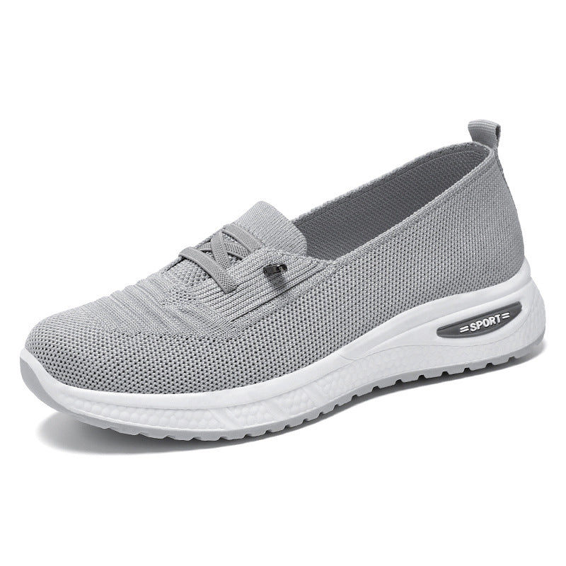 Damen Slip On Sneaker Knit Obermaterial Schockkeilsohle