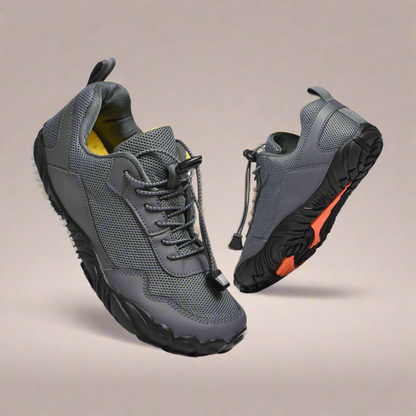 GirafflySticky Barfuß-Sneaker ZeroDrop Olivgrün Orangesohle