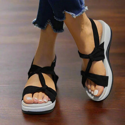Schicke Damen Orthopädische Sandalen Mit Fußbett Zwei Riemen