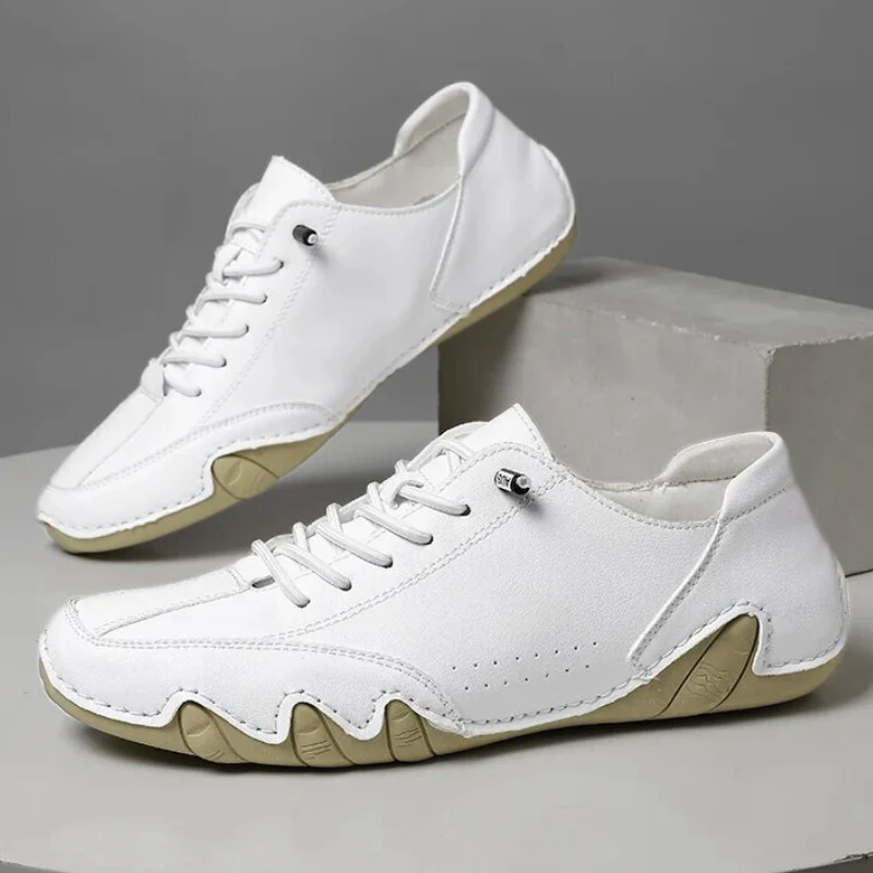 ANS Barefoot Sneaker Weiß Leder Weite Zehenbox Minimal