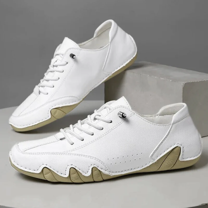 ANS Barefoot Sneaker Weiß Leder Weite Zehenbox Minimal