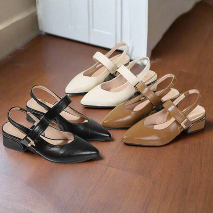 Braune Damen-Sandalen Spitzem Schnitt Fußunterstützung