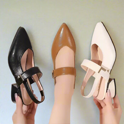 Braune Damen-Sandalen Spitzem Schnitt Fußunterstützung