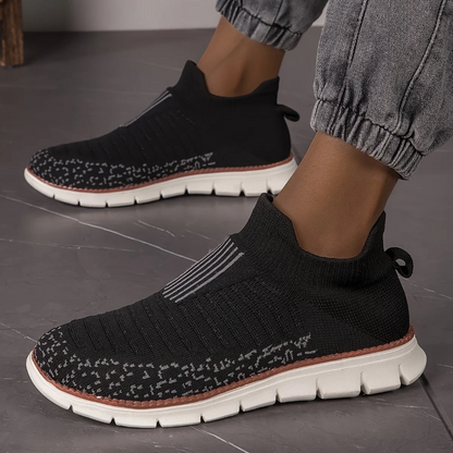 Klassischer Look Herren Slipper Sneaker Grau Meliert