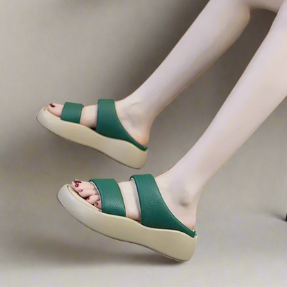 Bequeme Flip-Flops Damen Fußgewölbeunterstützung Beige