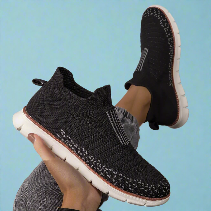 Klassischer Look Herren Slipper Sneaker Grau Meliert