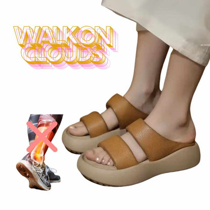 Bequeme Flip-Flops Damen Fußgewölbeunterstützung Beige