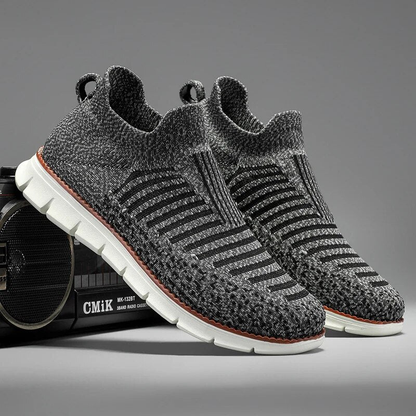 Klassischer Look Herren Slipper Sneaker Grau Meliert