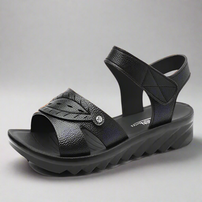 Müheloser Leder Sandalen Damen Luftpolster Orthopädisch