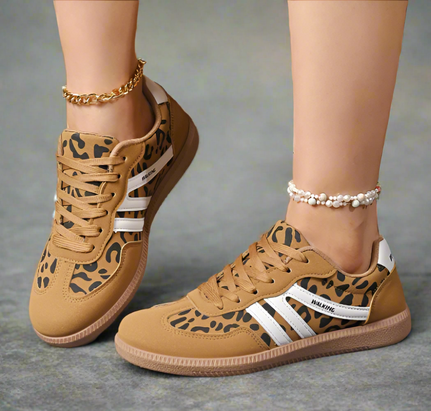 Urban Leopard Patchwork Sneaker Damen RutschfesteSohle
