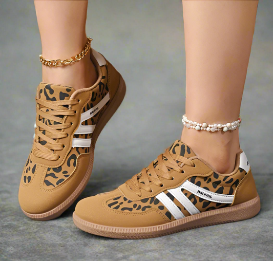 Urban Leopard Patchwork Sneaker Damen RutschfesteSohle