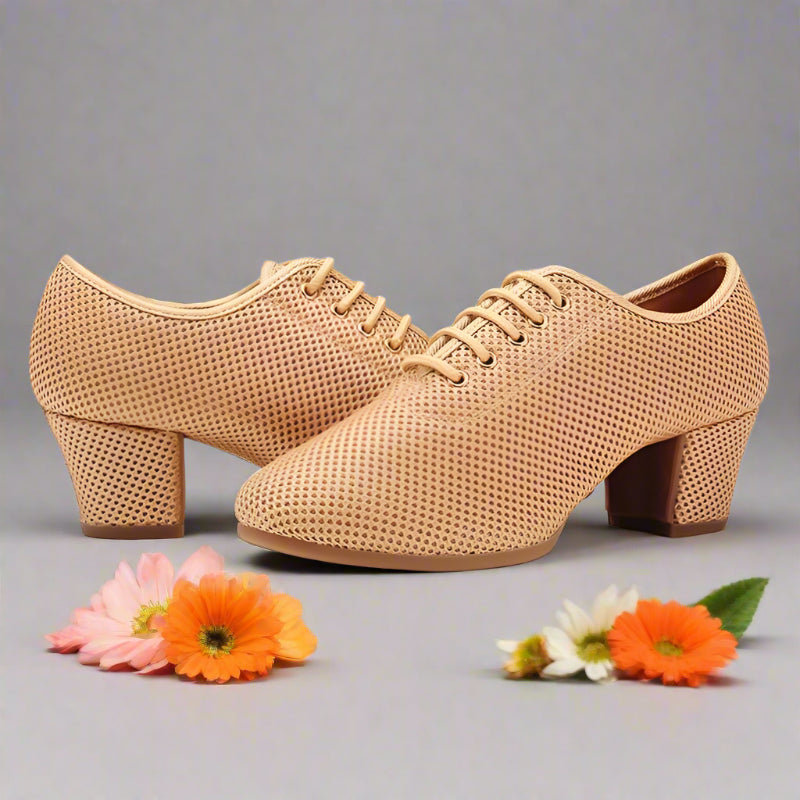 Damen Komfortschuhe Beige mit 5 cm Quadratischem Absatz für Eleganten Tragekomfort 4