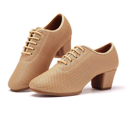 Damen Komfortschuhe Beige mit 5 cm Quadratischem Absatz für Eleganten Tragekomfort 5
