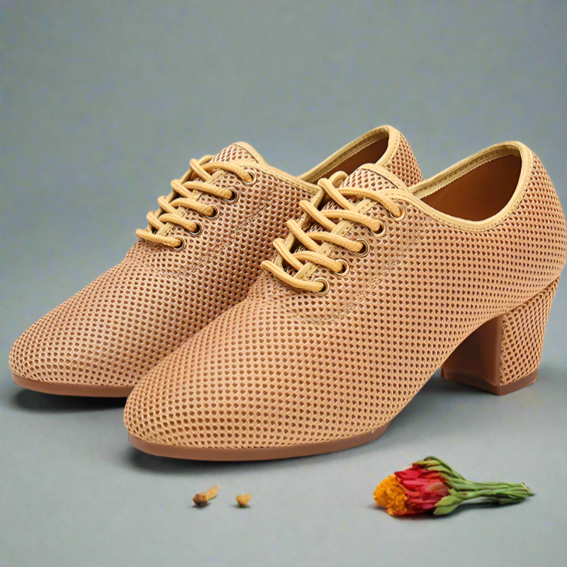 Damen Komfortschuhe Beige mit 5 cm Quadratischem Absatz für Eleganten Tragekomfort 2