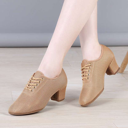 Damen Komfortschuhe Beige mit 5 cm Quadratischem Absatz für Eleganten Tragekomfort 8