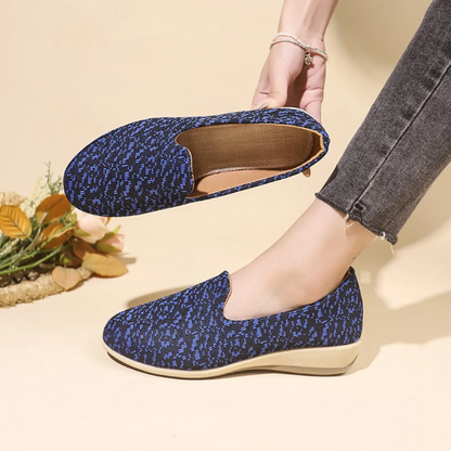 Bequeme Slipon Loafer Damen Lebhaftes Muster Blau Unbekannt