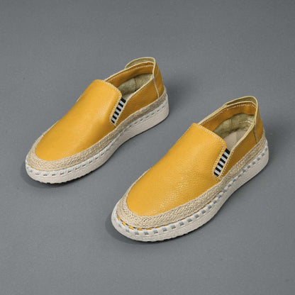 Eigenmarke Rindsleder Espadrilles Unisex Bordeauxrot