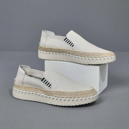 Eigenmarke Rindsleder Espadrilles Unisex Bordeauxrot