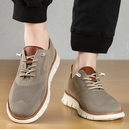 Klassische Herren Slip On Schuhe Beige Netzstruktur Komfort