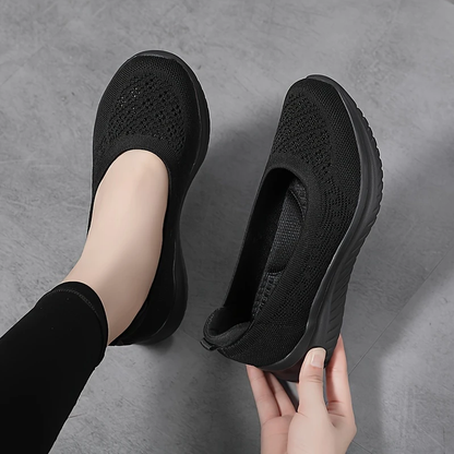 Orthopädische Damen Slip On Schuhe Lila Komfort Fußstütze