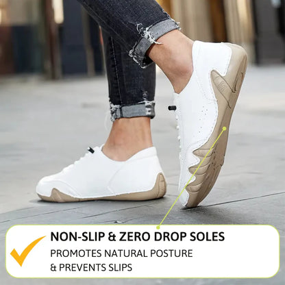ANS Barefoot Sneaker Weiß Leder Weite Zehenbox Minimal