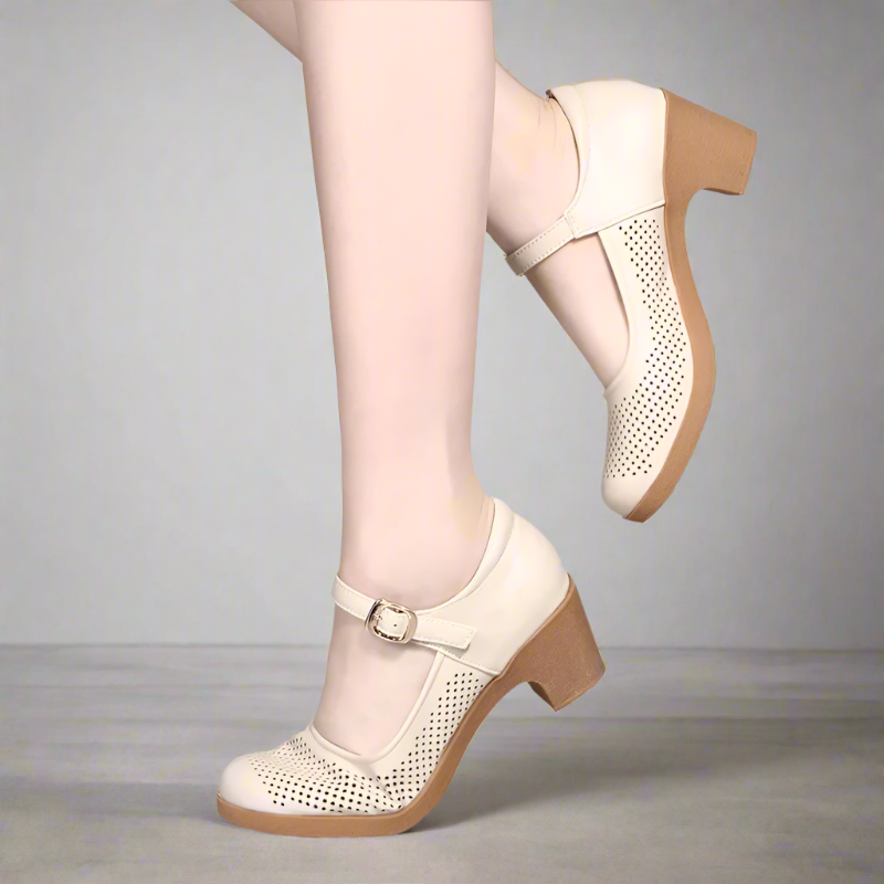 Damen Sandalen Blockabsatz Schwarz Luftdurchlässig Komfort