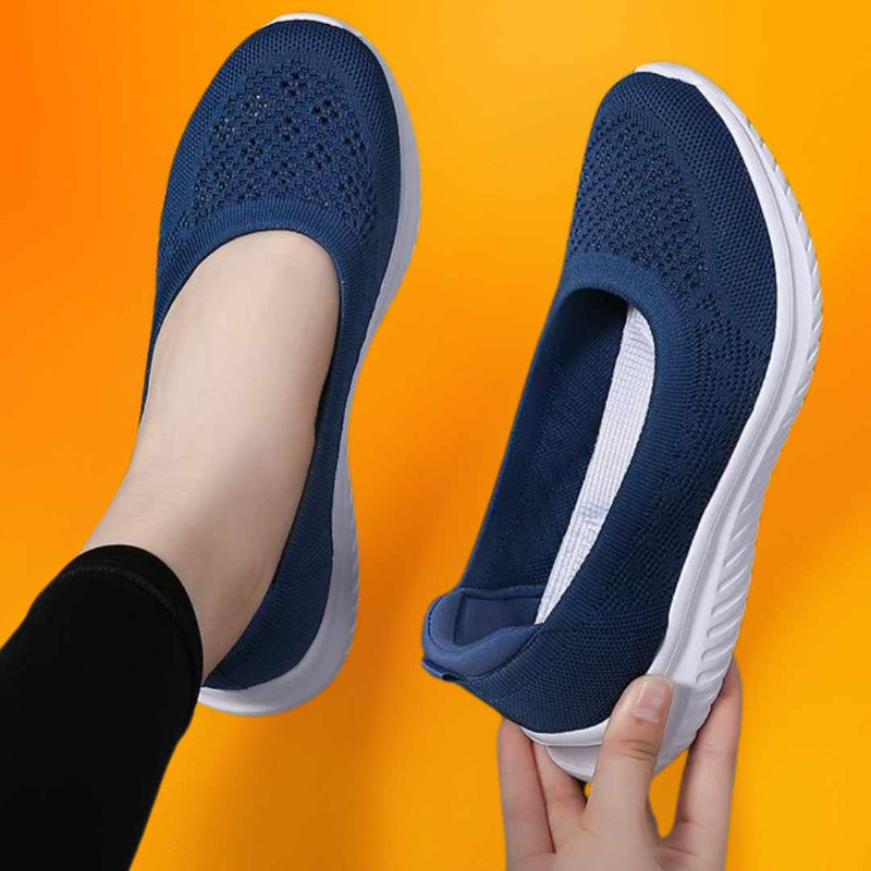 Orthopädische Damen Slip On Schuhe Lila Komfort Fußstütze