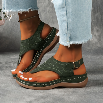 Trendige Blaue Orthopädische Sandalen Verstellbarer Riemen