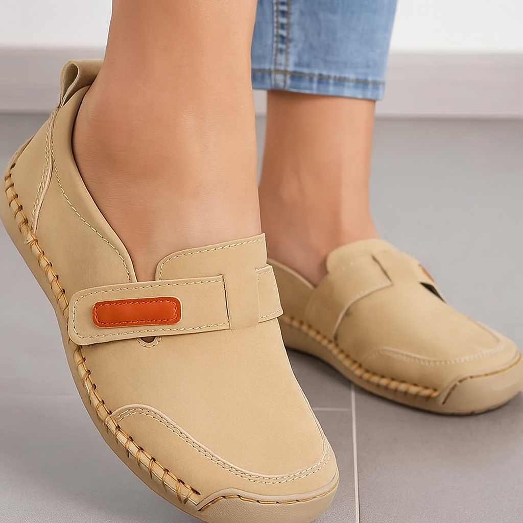 Damen Freizeitschuhe Beige Mit Rutschfester Sohle Komfort