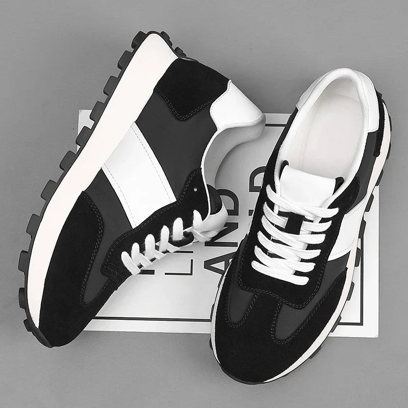 Stylische Orthopädische Sneaker Plateau-Sohle Beige