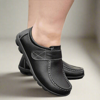 Orthopädische Lederloafer Damen Mit Klettverschluss
