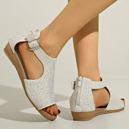 Sommer Sandalen Damen Für Fußgesundheit Mit Reißverschluss