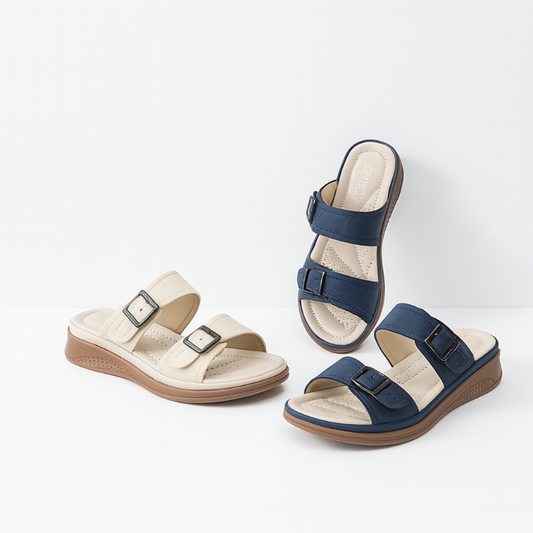 Verstellbare Komfortsandalen Damen Mit Schnallenriemen