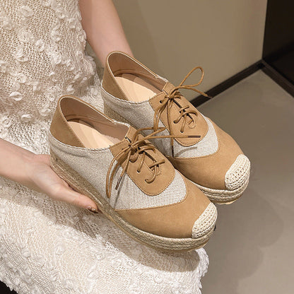 Damen Orthopädische Espadrille Sneaker Beige Boho Stil