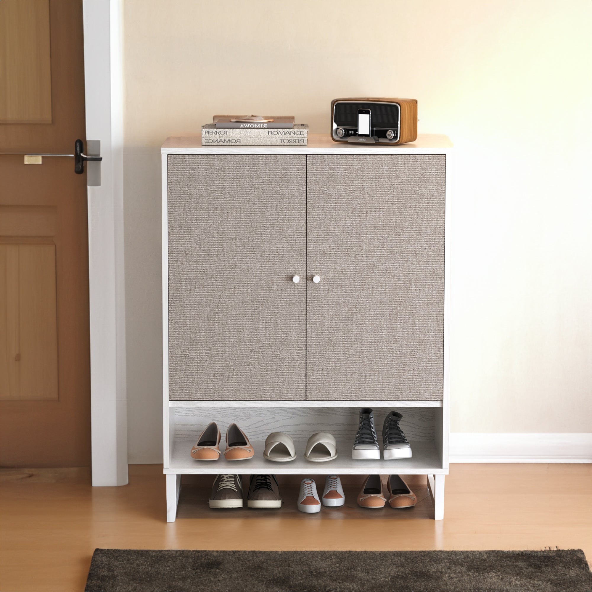 Spacious 6-Tier Shoe Storage Cabinet with Doors for Entryway