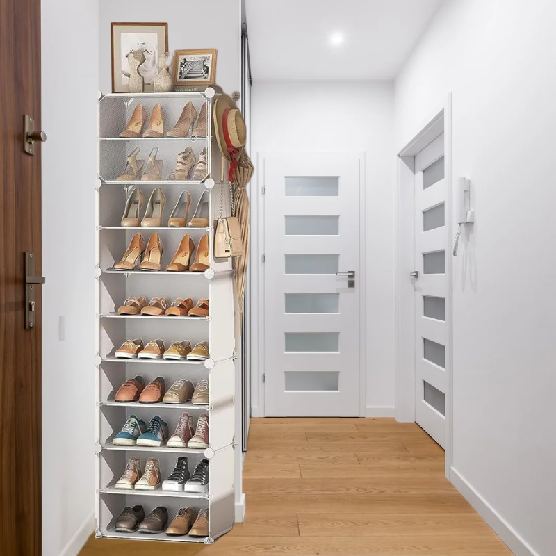 Narrow Shoe Shelf Cabinet for Entryway and Closet