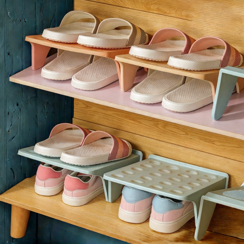 Double Shelf Small Shoe Holder for Closet