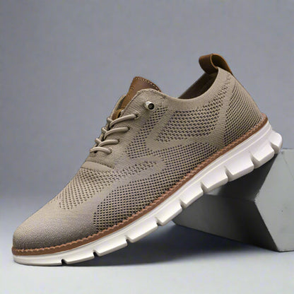 Klassische Herren Slip On Schuhe Beige Netzstruktur Komfort