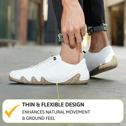 ANS Barefoot Sneaker Weiß Leder Weite Zehenbox Minimal