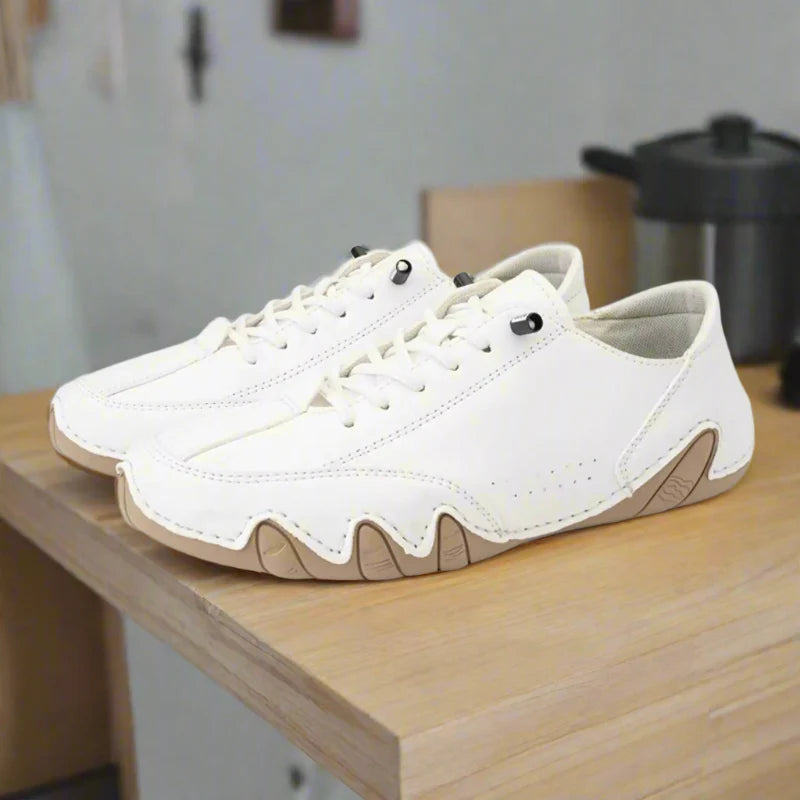 ANS Barefoot Sneaker Weiß Leder Weite Zehenbox Minimal