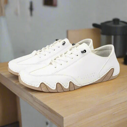 ANS Barefoot Sneaker Weiß Leder Weite Zehenbox Minimal