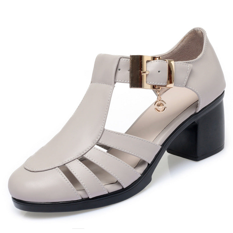 Damen Blockabsatz-Sandalen 6 cm Mit Riemen Schwarz