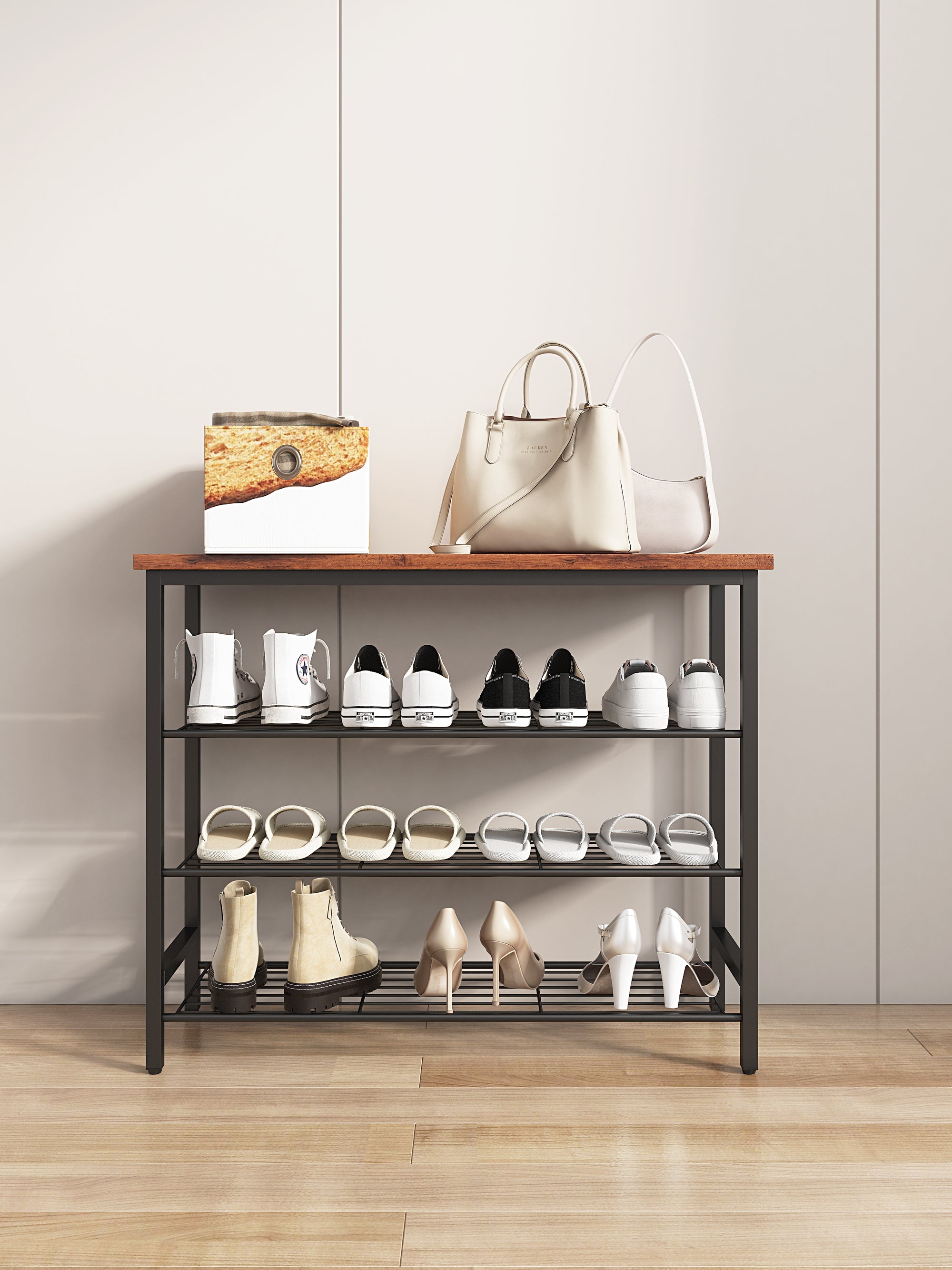 Modern Deluxe Stow 4-Tier Shoe Rack