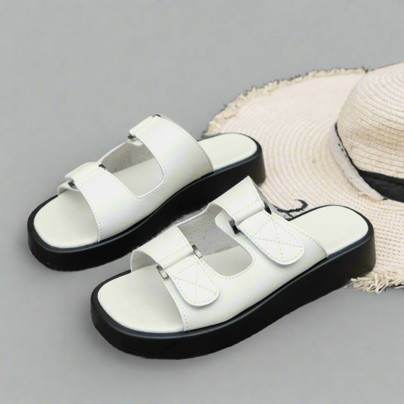 Damen Klettverschluss Sandalen Mit Plattform Sohle