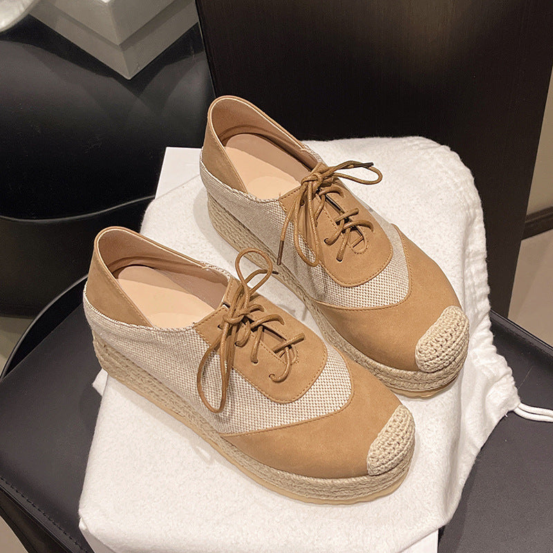 Damen Orthopädische Espadrille Sneaker Beige Boho Stil