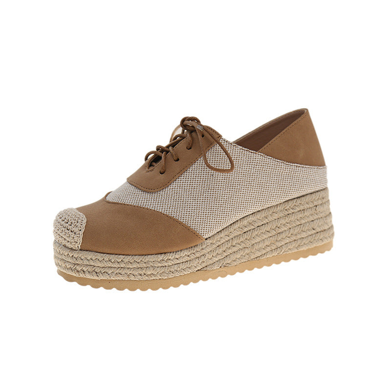 Damen Orthopädische Espadrille Sneaker Beige Boho Stil