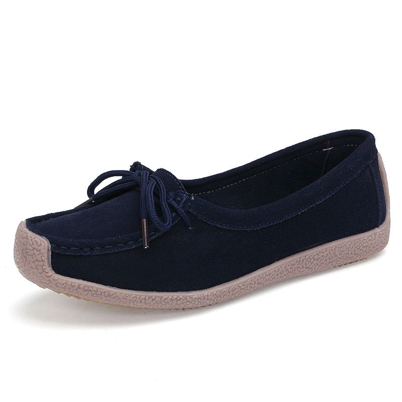 Damen Ballerinas Marineblau Bequeme Sohle Alltagstauglich