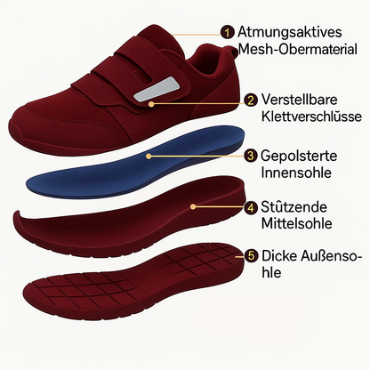 Modische Diabetiker Sneaker Weite Passform Gepolsterkomfort